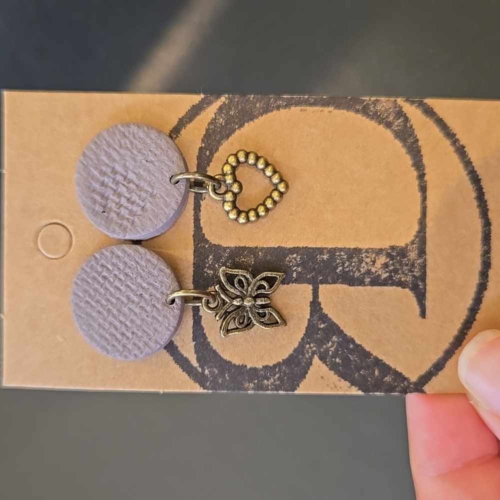 "Butterfly LOVE" Handmade Earrings Upcycled Materials